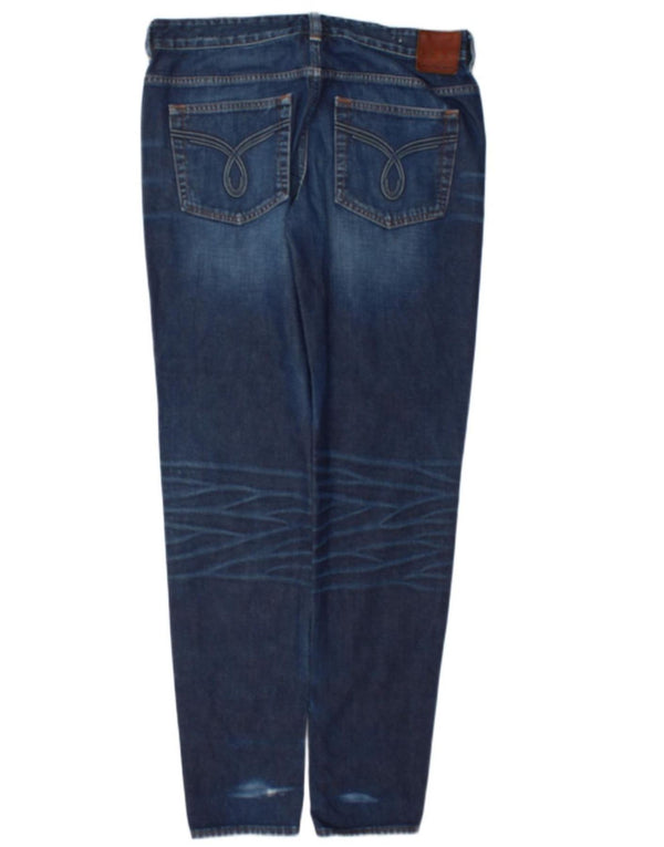 Calvin Klein Masculino Distressed Regular Slim Jeans W32 L34 Azul Algodão