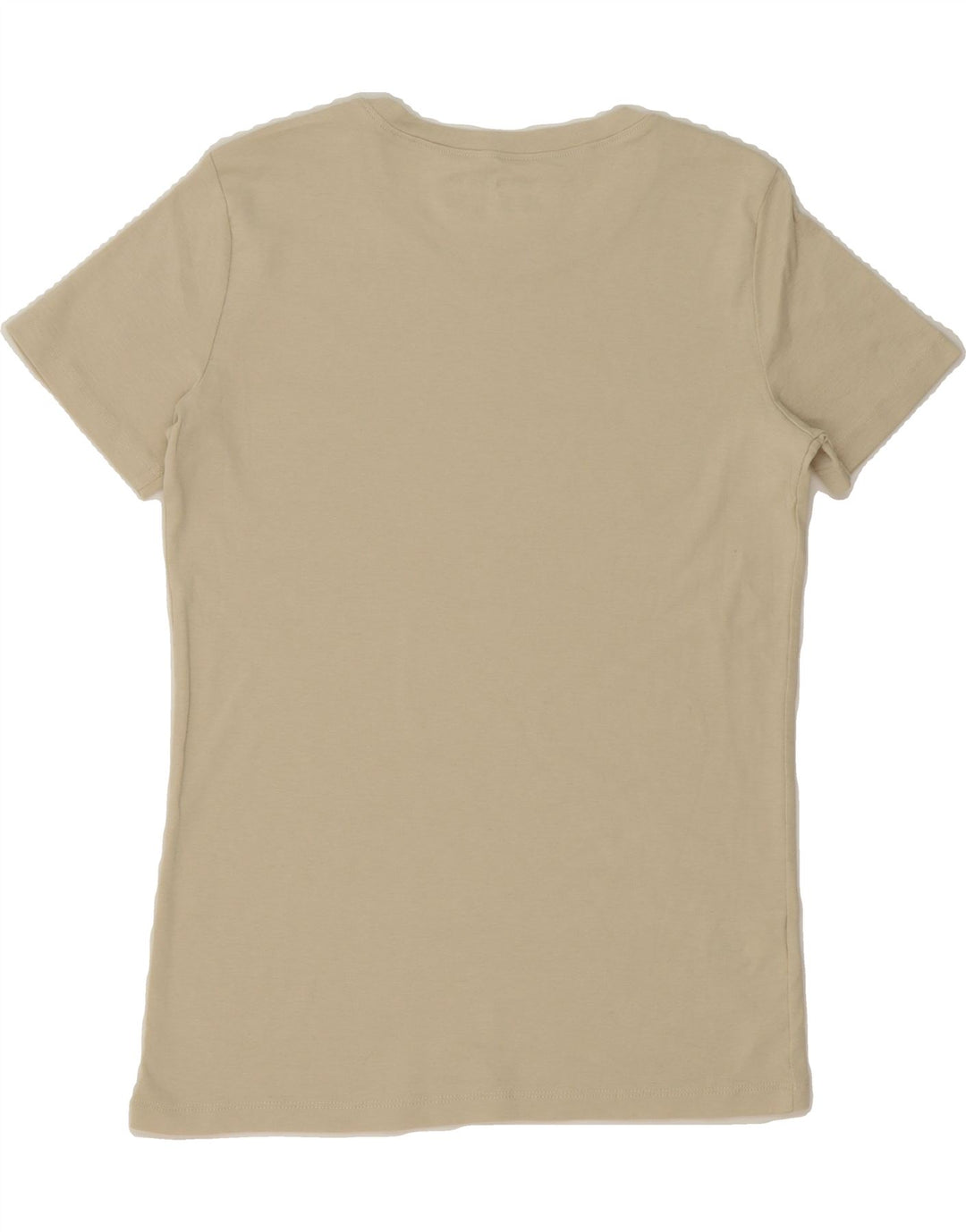 EDDIE BAUER Womens T-Shirt Top UK 14 Large Beige Cotton Vintage Eddie Bauer and Second-Hand Eddie Bauer from Messina Hembry 