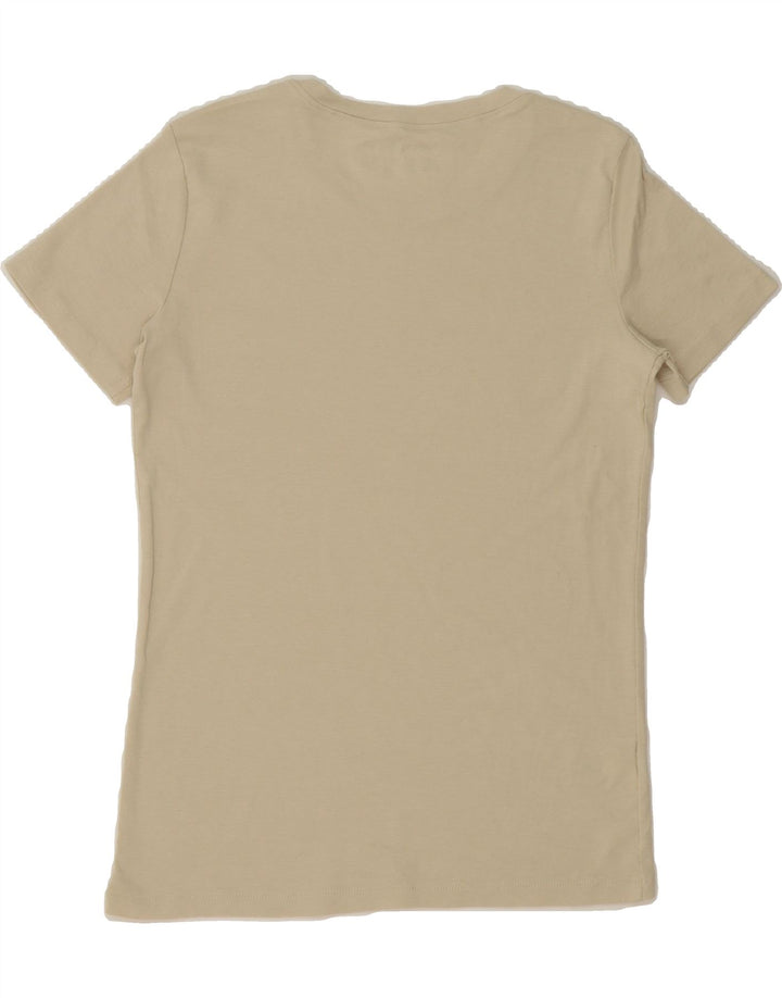 EDDIE BAUER Womens T-Shirt Top UK 14 Large Beige Cotton Vintage Eddie Bauer and Second-Hand Eddie Bauer from Messina Hembry 