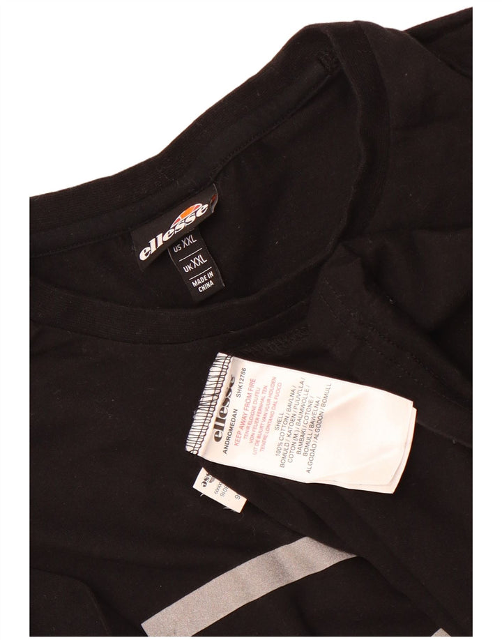 Ellesse Camiseta masculina gráfica Top 2XL algodão preto