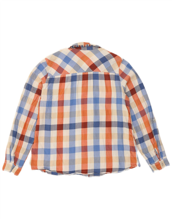 Camisa feminina de flanela Marks & Spencer UK 12 média xadrez multicolorida