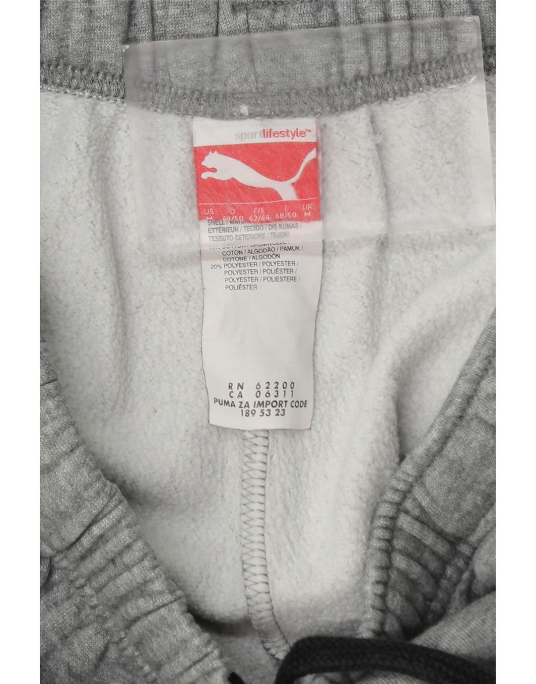 Calça de treino masculina Puma Graphic Joggers cinza médio algodão