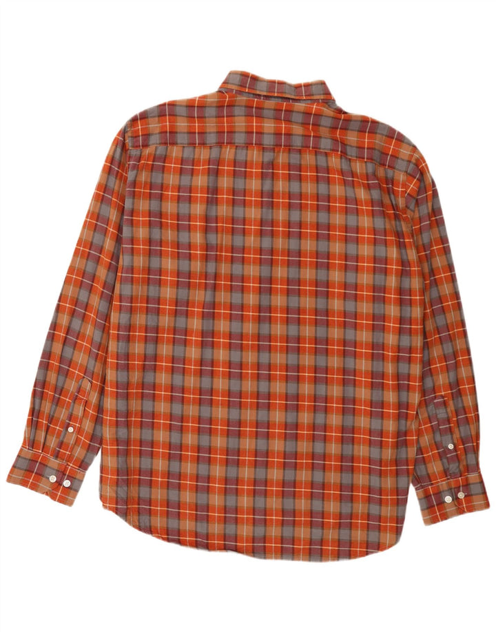 Camisa masculina de flanela Carrera 2XL algodão xadrez laranja
