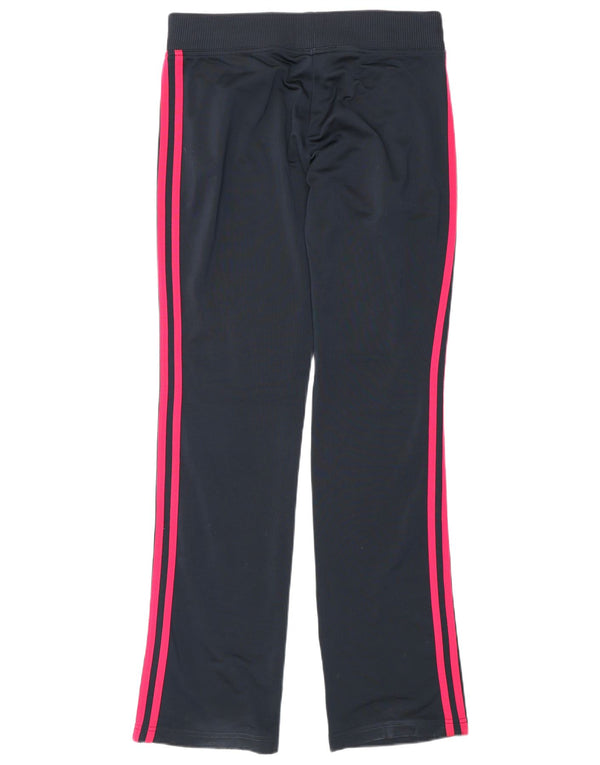Calça de treino feminina Adidas UK 10 pequena azul marinho poliéster