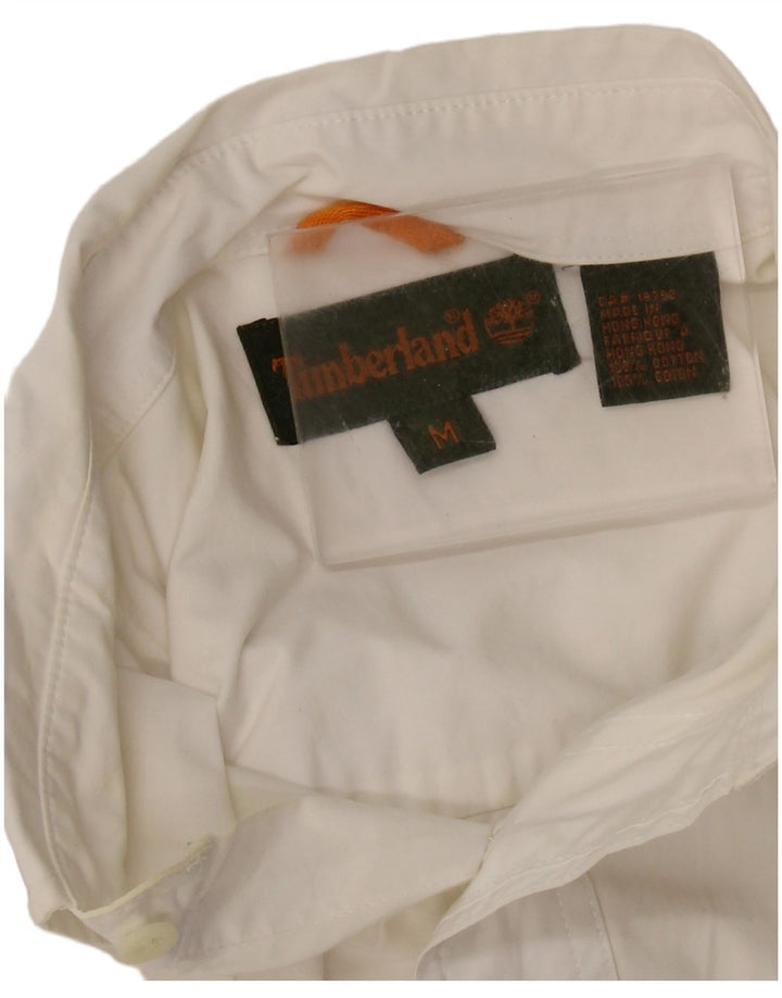 Camisa masculina de manga curta Timberland médio branco algodão