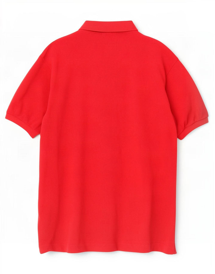 Camisa polo masculina Lacoste tamanho 7 2XL algodão vermelho