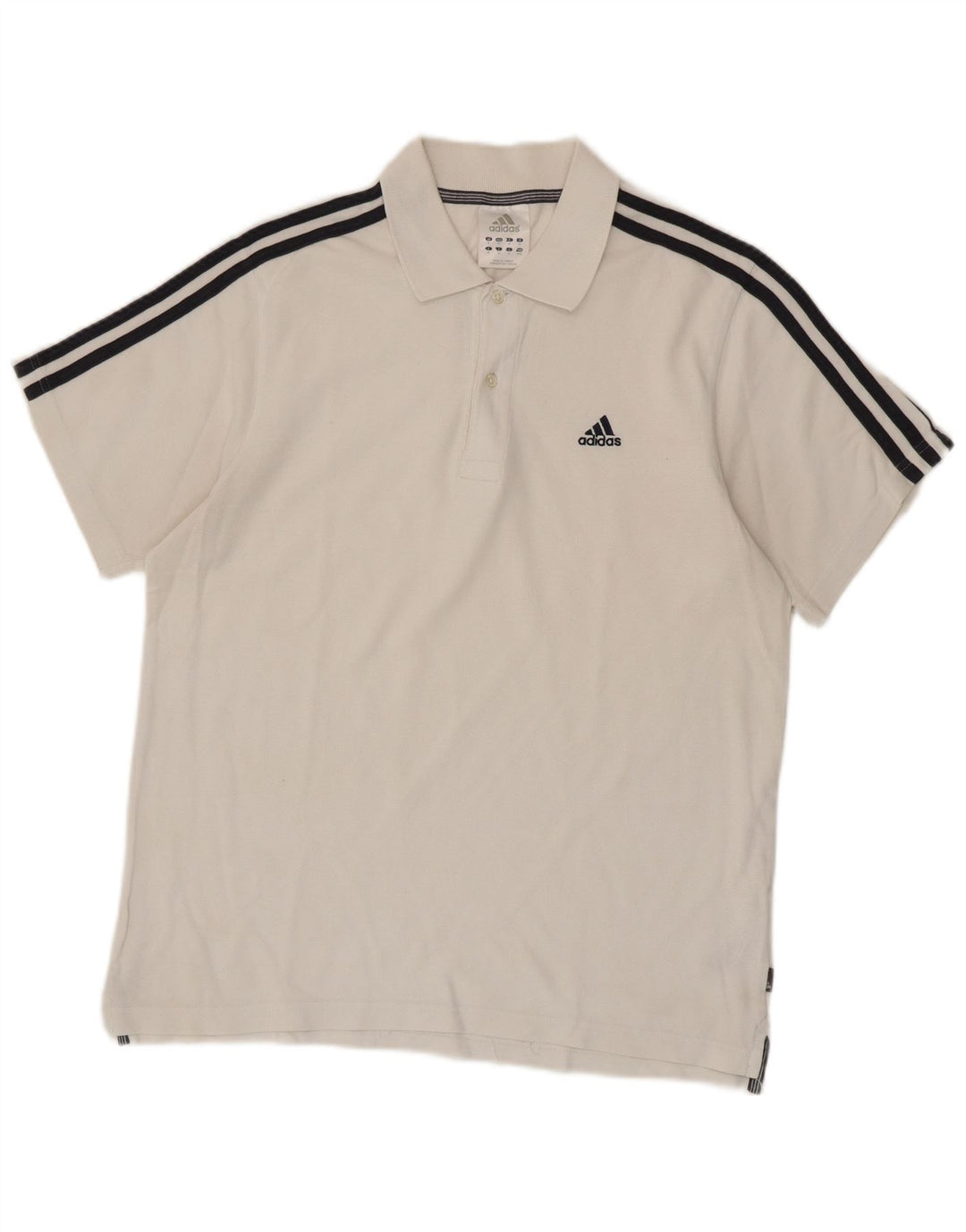 Adidas Mens Polo Camisa Médio Algodão Branco