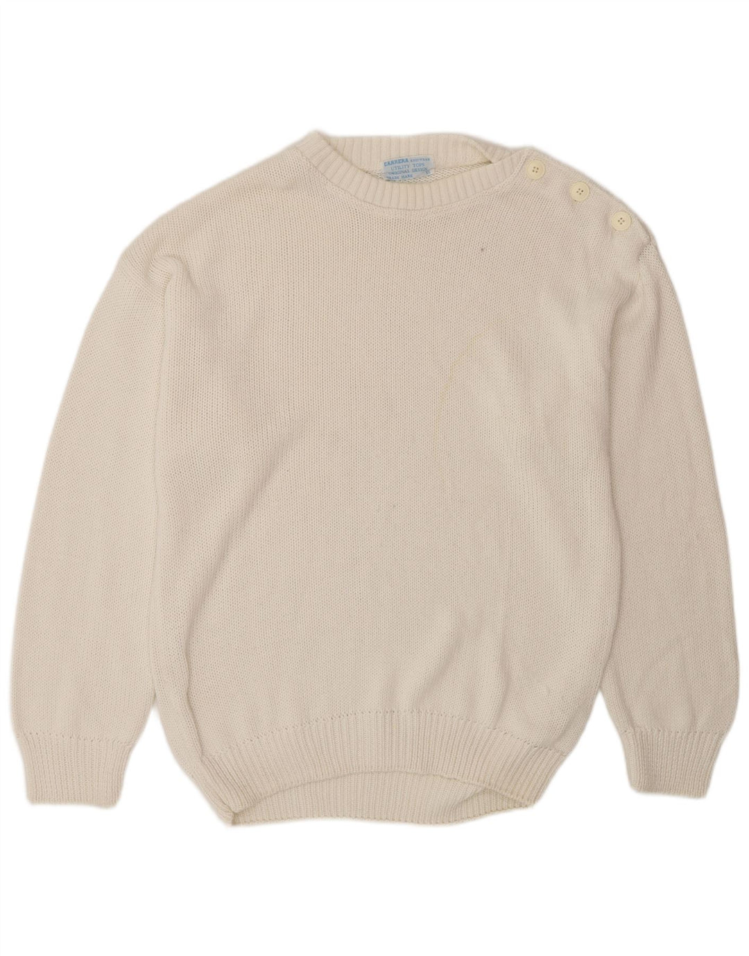 Suéter masculino Carrera com gola redonda XL algodão branco