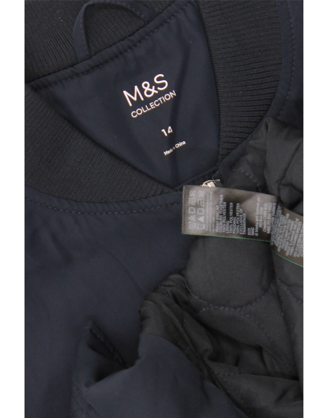 Jaqueta bomber feminina Marks & Spencer grande Reino Unido 14 grande azul marinho