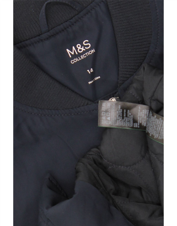 Jaqueta bomber feminina Marks & Spencer grande Reino Unido 14 grande azul marinho