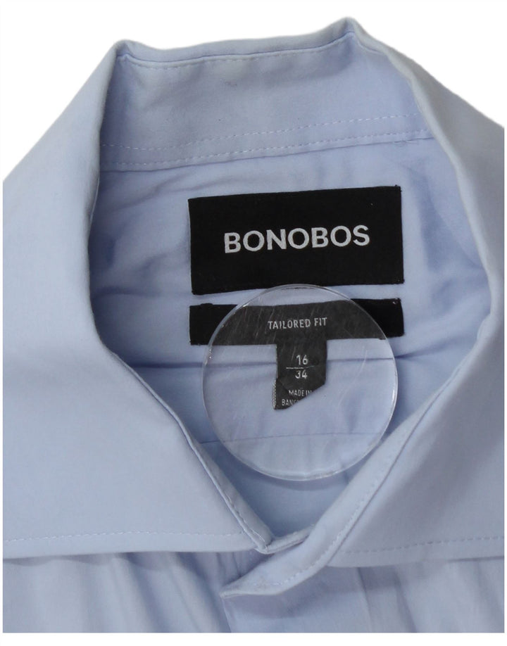 Camisa pulôver masculina BONOBOS sob medida tamanho 16 grande algodão azul