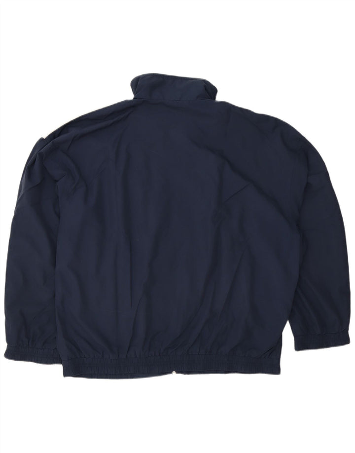 Jaqueta superior de agasalho masculino vintage IT 50 bloco colorido azul marinho médio