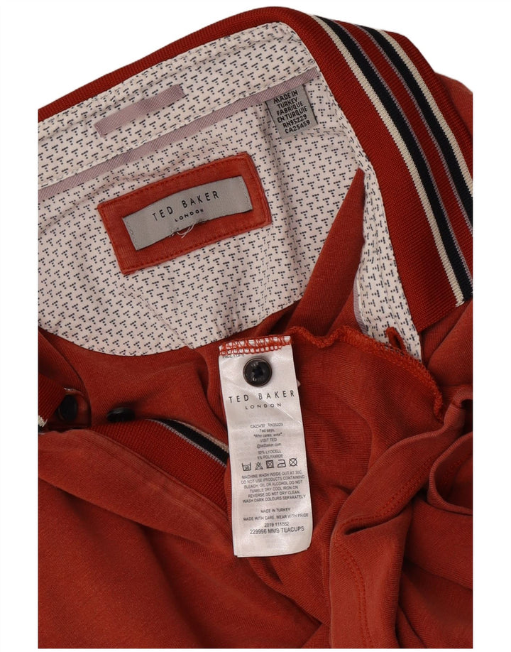 Camisa polo masculina Ted Baker XL laranja listrada Lyocell