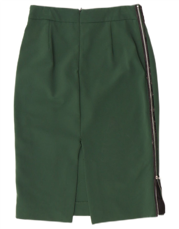 Saia lápis feminina ZARA XS W24 verde nylon