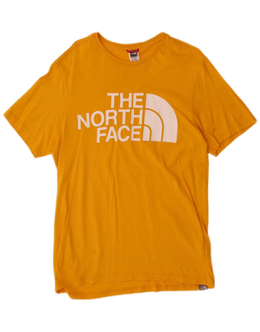 Camiseta gráfica masculina The North Face algodão amarelo médio