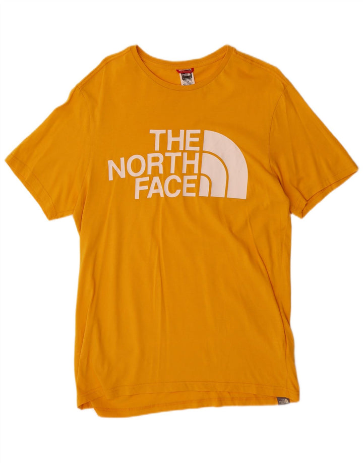 Camiseta gráfica masculina The North Face algodão amarelo médio