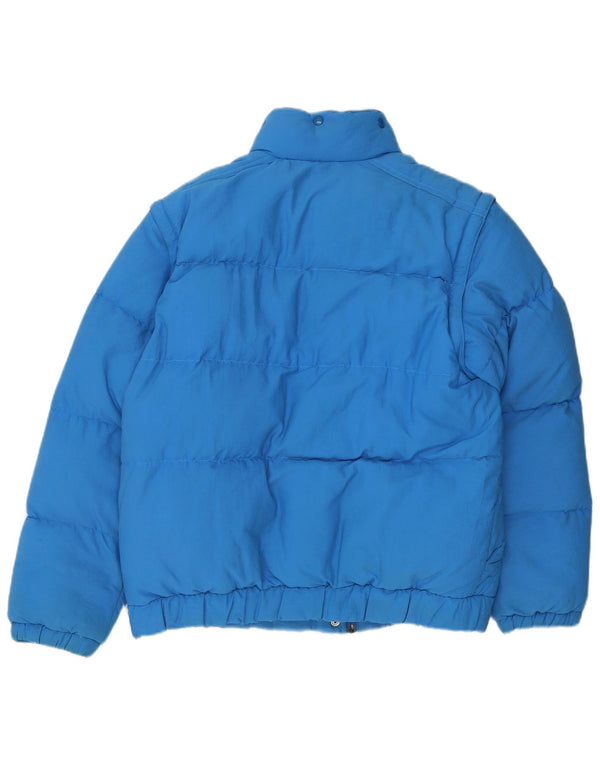 Jaqueta acolchoada feminina vintage IT 46 grande poliamida azul