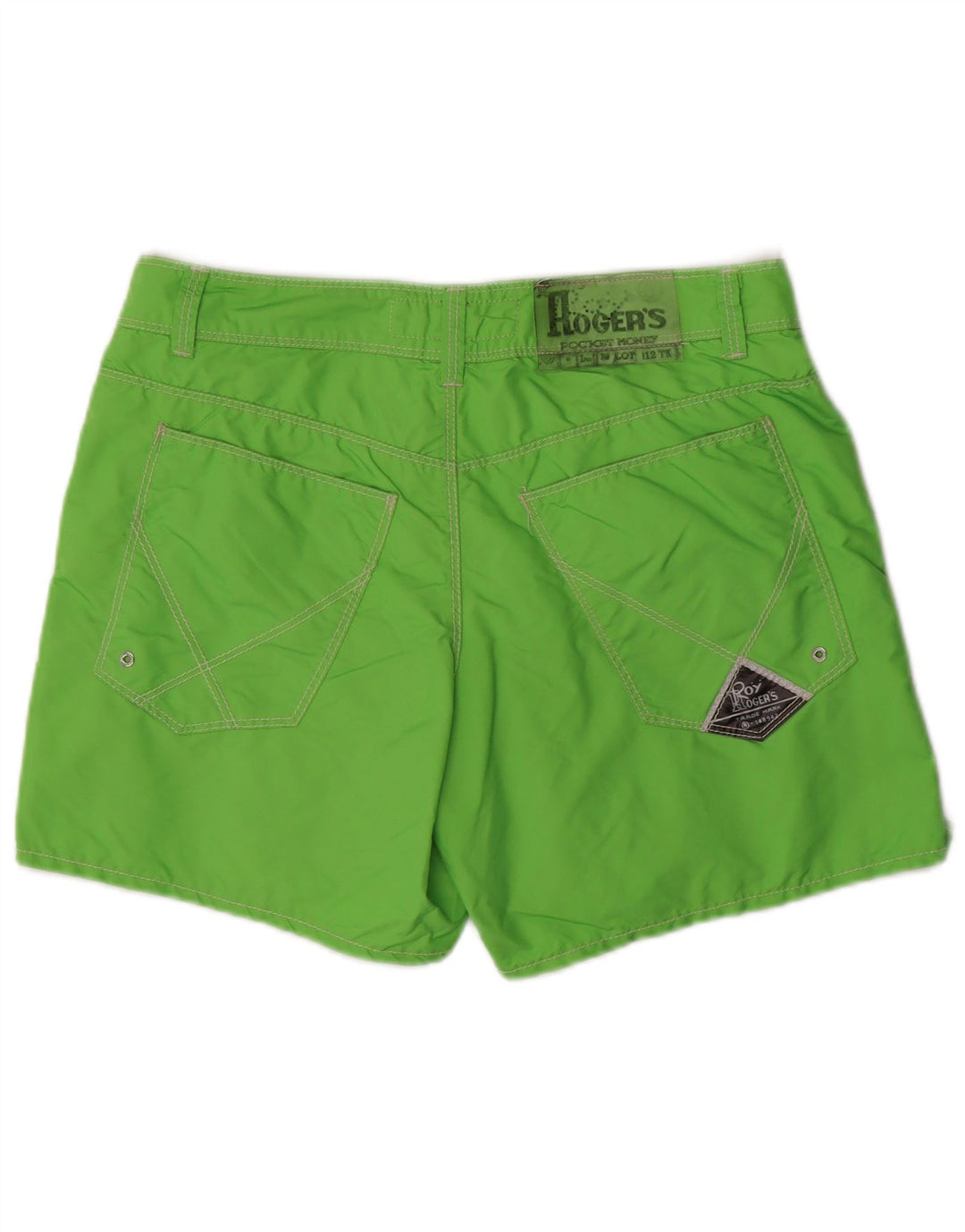 Shorts casuais masculinos ROY ROGERS IT 48 médio W34 nylon verde
