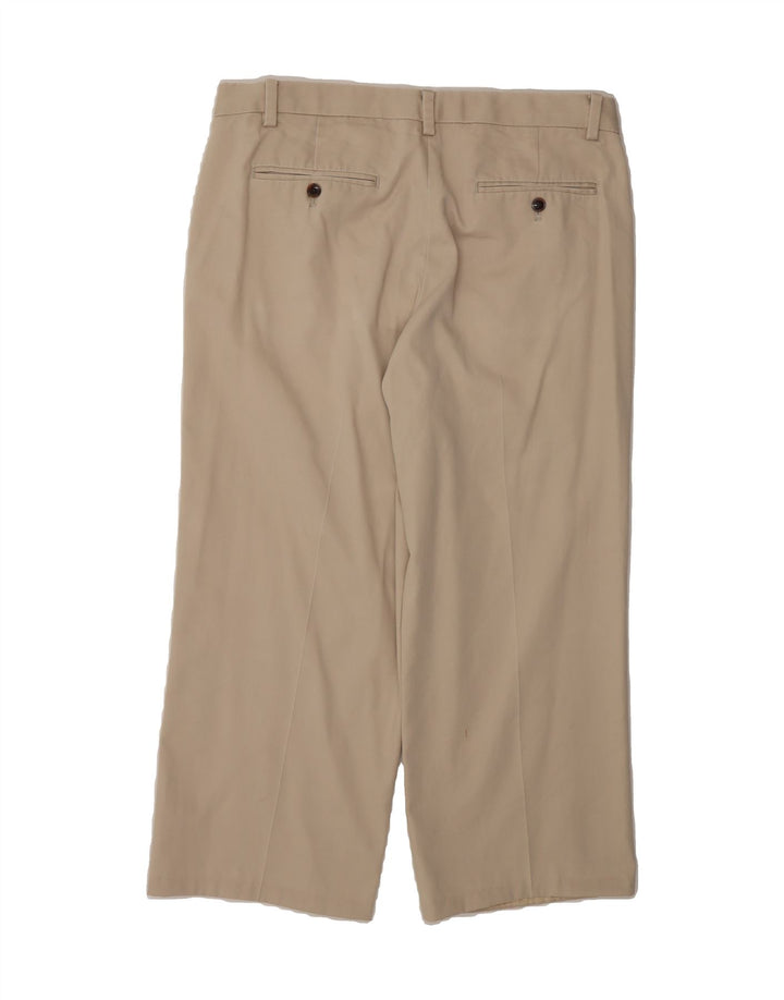 EDDIE BAUER Mens Relaxed Fit Cropped Trousers W34 L25 Beige Cotton Vintage Eddie Bauer and Second-Hand Eddie Bauer from Messina Hembry 