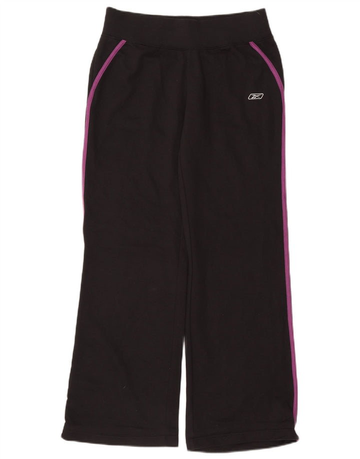 Calça de treino feminina Reebok UK 10 pequena algodão preto