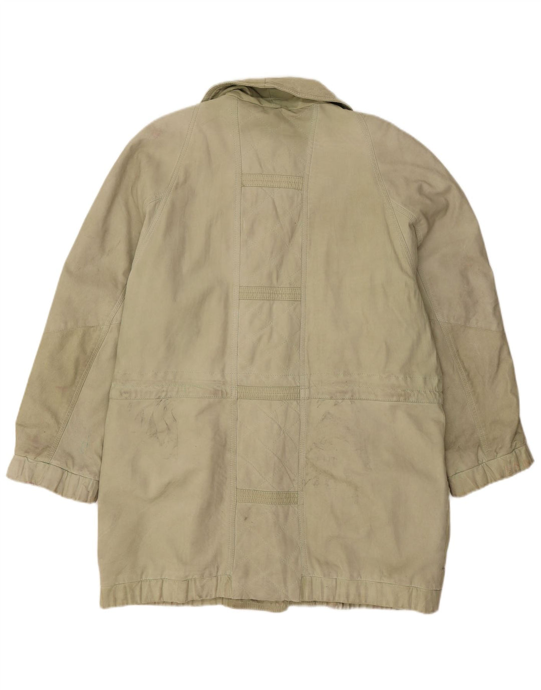 Casaco de couro oversized feminino vintage EU 44 XL couro verde