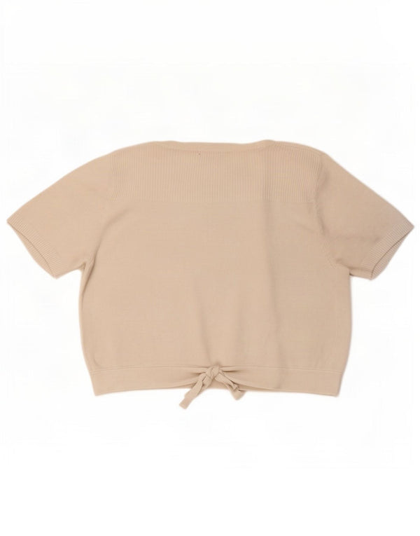 Cardigã feminino de manga curta Marks & Spencer UK 12 médio branco