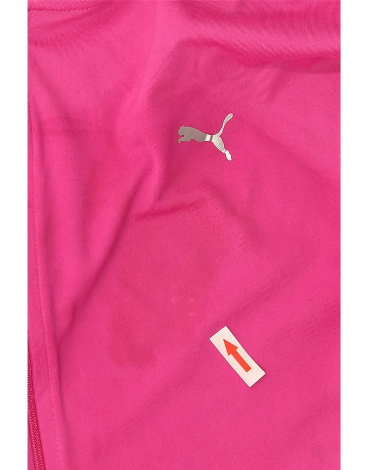Suéter feminino Puma com capuz e zíper Reino Unido 16 grande poliéster rosa
