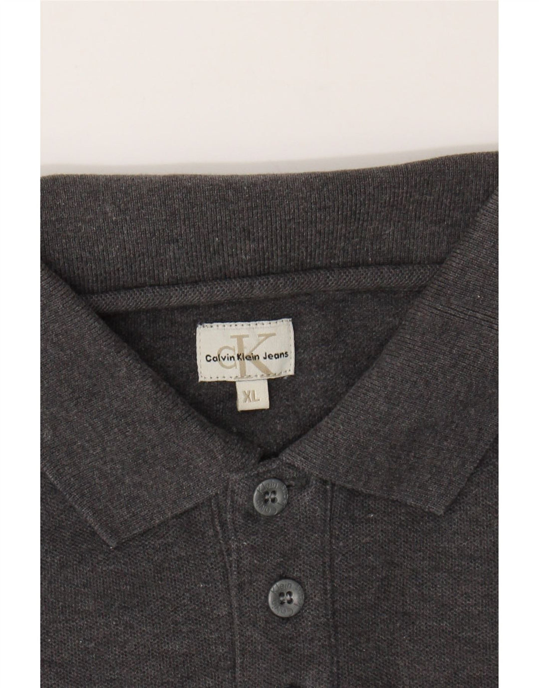 CALVIN KLEIN Mens Polo Shirt XL Grey Vintage Calvin Klein and Second-Hand Calvin Klein from Messina Hembry 