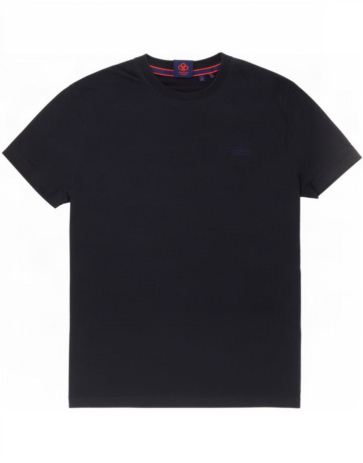 Camiseta masculina Superdry Top grande algodão azul marinho