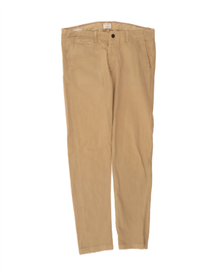 JACK & JONES Mens Slim Chino Trousers W32 L32 Beige Vintage Jack & Jones and Second-Hand Jack & Jones from Messina Hembry 