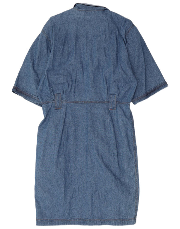 Vestido jeans feminino vintage manga 3/4 UE 40 algodão azul grande