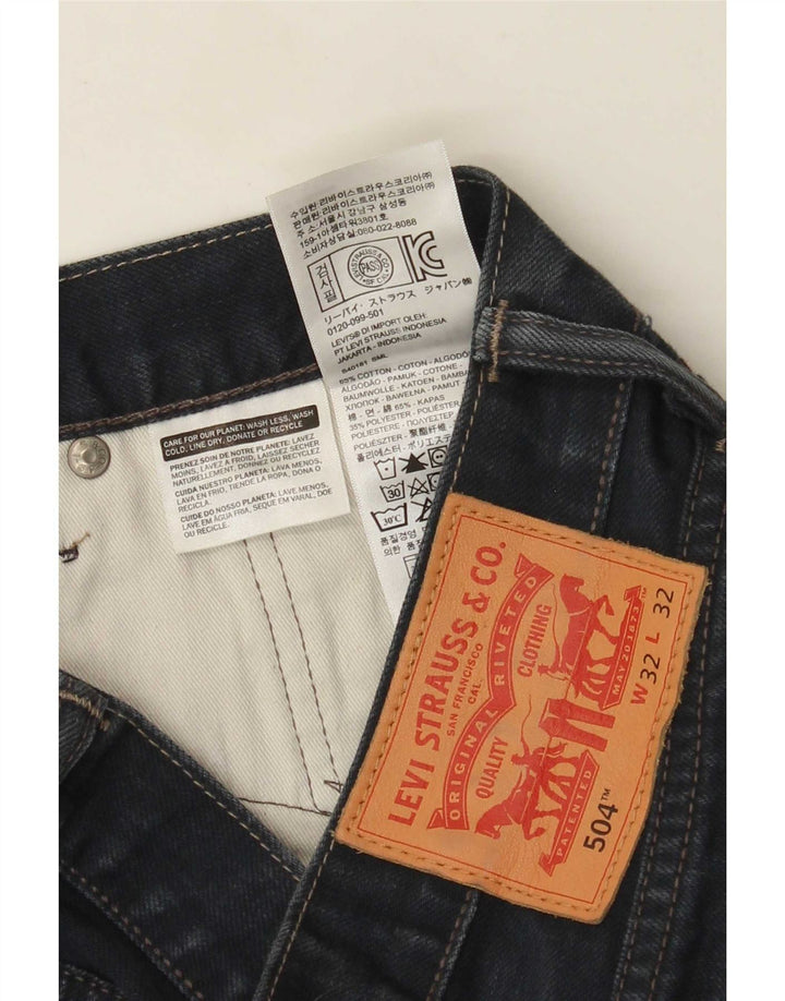 Levi's Masculino 504 Straight Jeans W32 L32 Azul Marinho Algodão