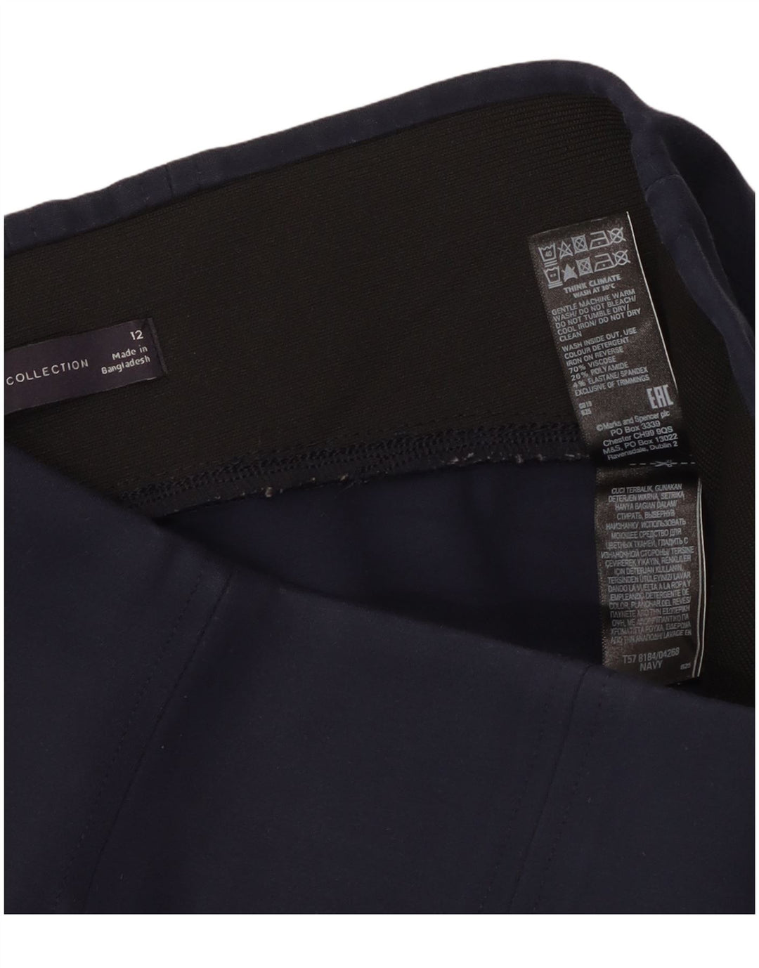 Leggings femininas Marks & Spencer Reino Unido 14 viscose azul marinho médio