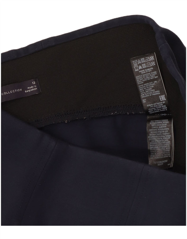 Leggings femininas Marks & Spencer Reino Unido 14 viscose azul marinho médio