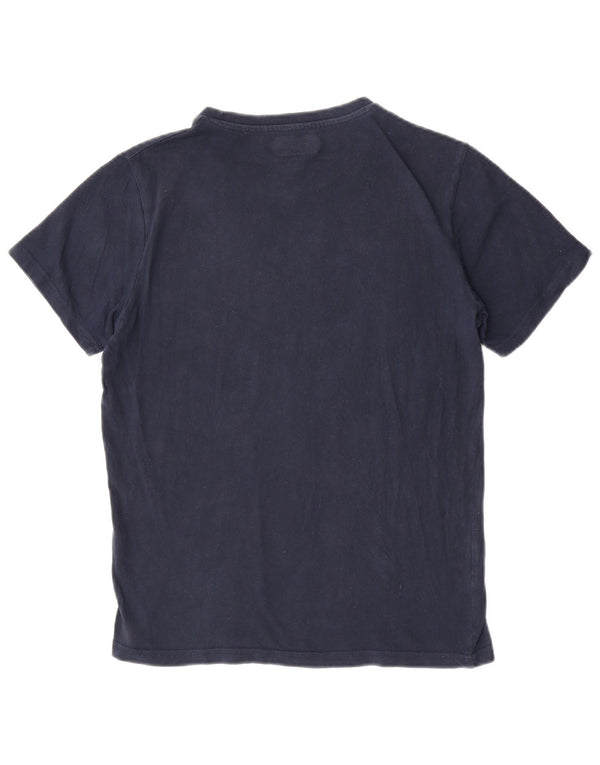 Camiseta gráfica masculina Kappa Top pequeno algodão azul marinho