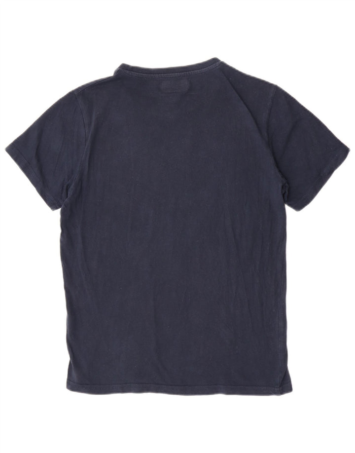 Camiseta gráfica masculina Kappa Top pequeno algodão azul marinho