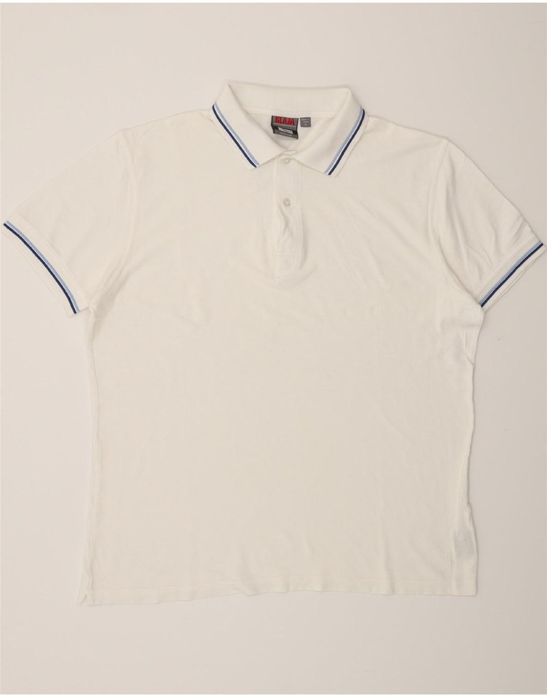 Camisa polo masculina SLAM grande algodão branco