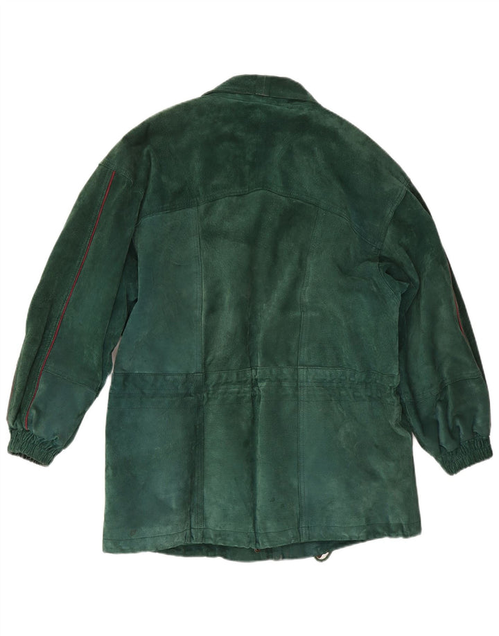 Sobretudo feminino de camurça oversized C&A EU 38 couro verde médio