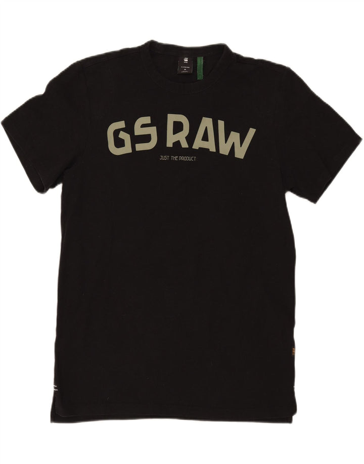 Camiseta gráfica masculina G-STAR Top médio algodão preto