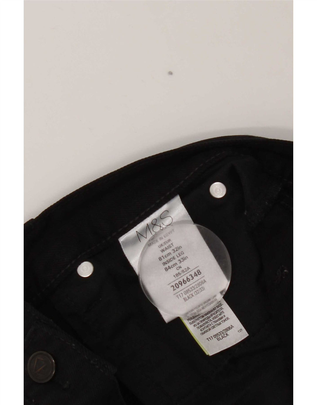 Marks & Spencer Masculino Autograph Slim Jeans W32 L33 Algodão Preto