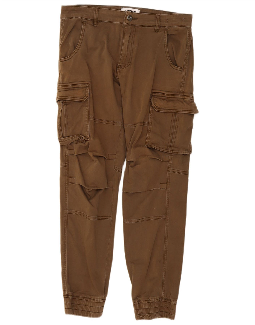 Gas Mens Joggers Cargo Calças Grande W34 L29 Bege