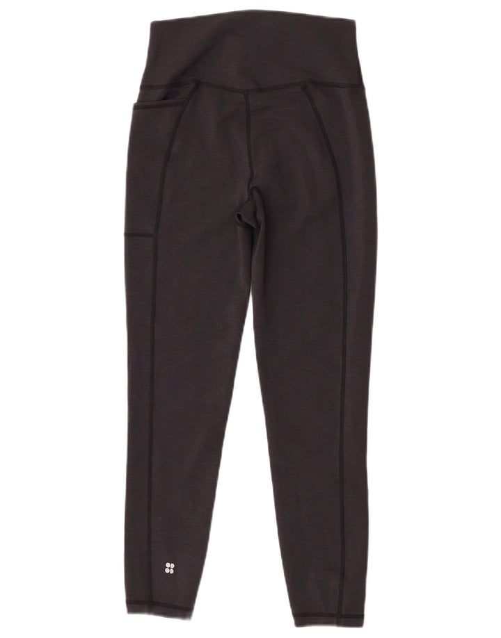 Sweaty Betty Womens Crop Leggings Reino Unido 8 Poliéster Preto Pequeno