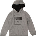 PUMA Boys Graphic Hoodie Jumper 7-8 Years Grey Cotton Vintage Puma and Second-Hand Puma from Messina Hembry 