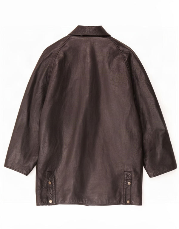 Casaco de couro masculino vintage UK 40 grande preto