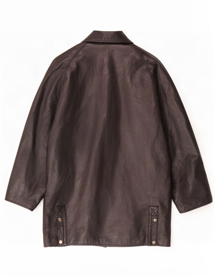 Casaco de couro masculino vintage UK 40 grande preto