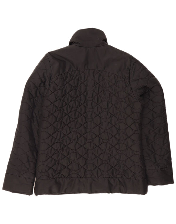Jaqueta acolchoada feminina Adidas UK 12 poliéster preto médio