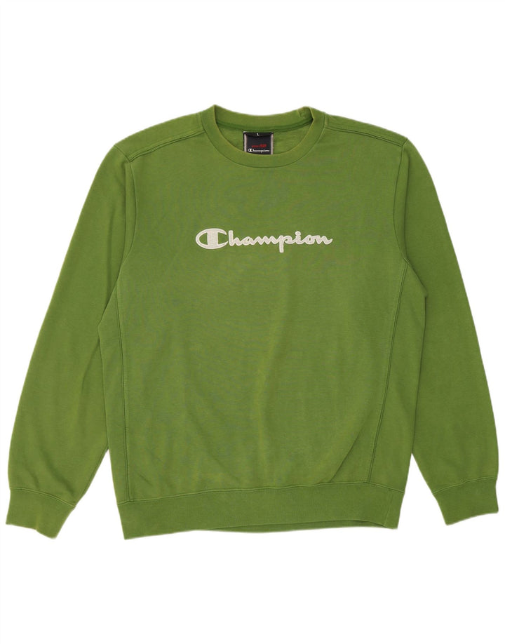 Champion moletom gráfico masculino jumper grande algodão verde