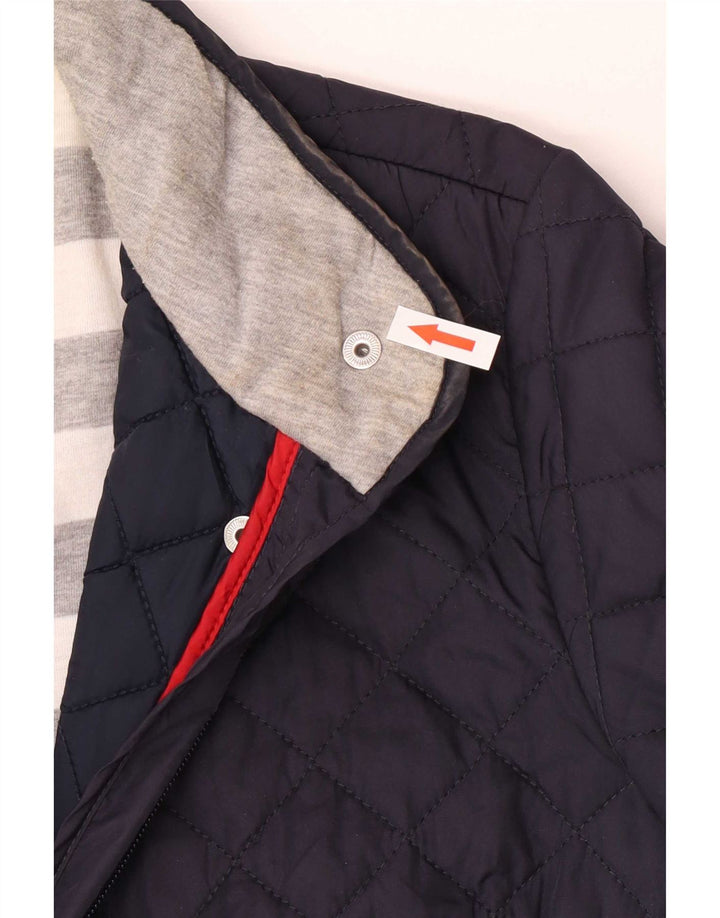 Jaqueta acolchoada feminina Tommy Hilfiger Reino Unido 10 pequeno poliéster azul marinho