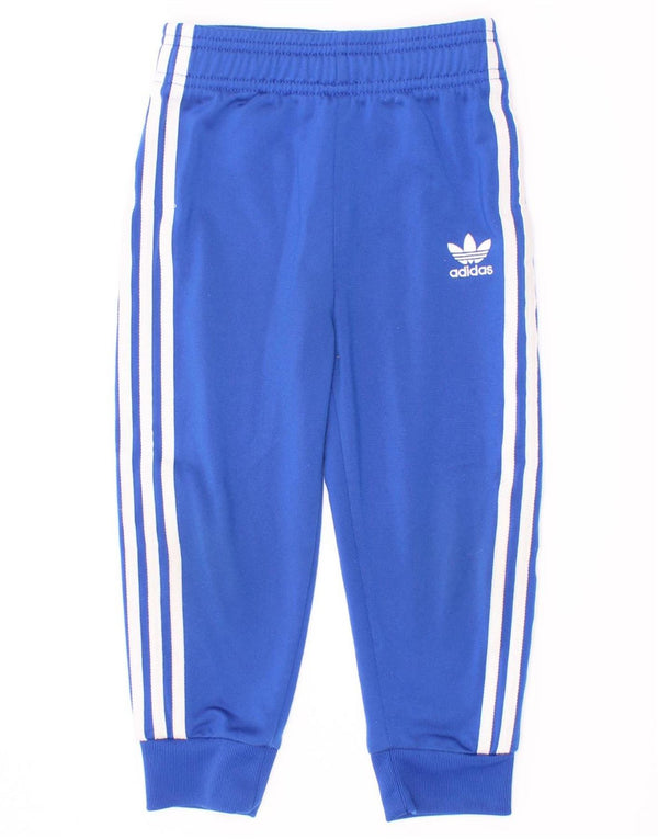 Adidas meninos calças de treino joggers 2-3 anos azul poliéster