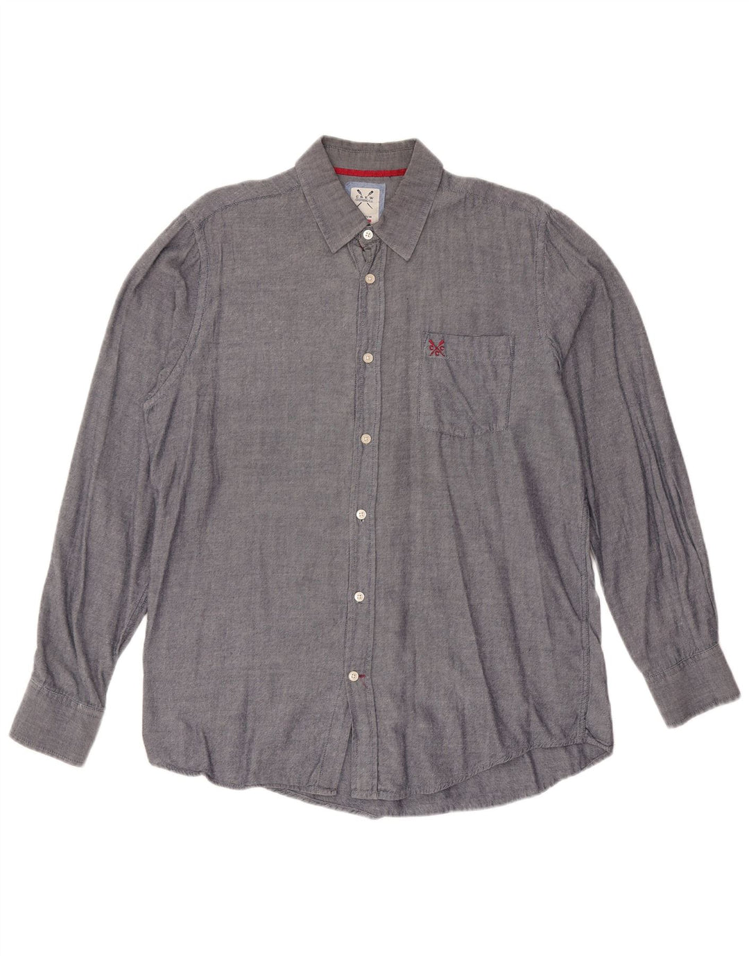 CREW CLOTHING Camisa masculina clássica de ajuste médio algodão azul marinho